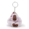 Kipling Mom And Baby Sven Monkey Keychain In Pink