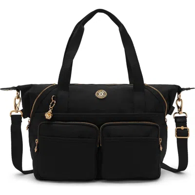 Kipling New Art Duo Pocket Tote Bag In Blush Gold Black