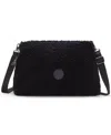 Kipling Pollie Shoulder Bag In Black Fuzz