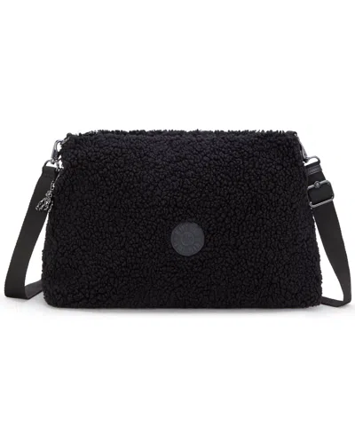 Kipling Pollie Shoulder Bag In Black Fuzz