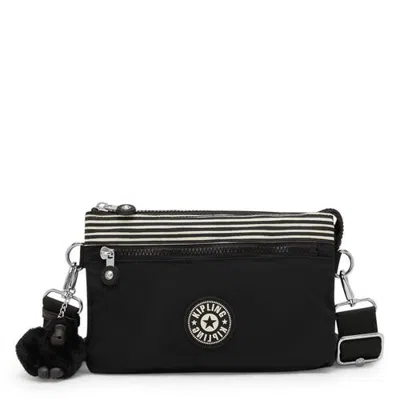 Kipling Riri Zip Crossbody Bag In Stripe Black Block