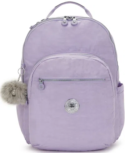 Kipling Seoul Extra Large Candy Metal Nylon 17" Laptop Backpack In Purple