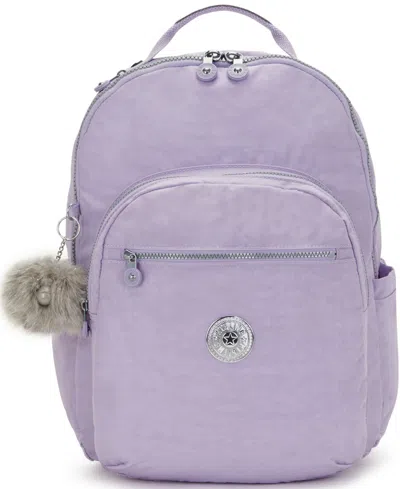 Kipling Seoul Extra Large Candy Metal Nylon 17" Laptop Backpack In Bridal Lav