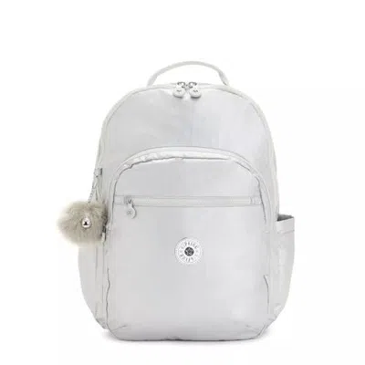 Kipling Seoul Extra Large Metallic 17" Laptop Backpack In Gray