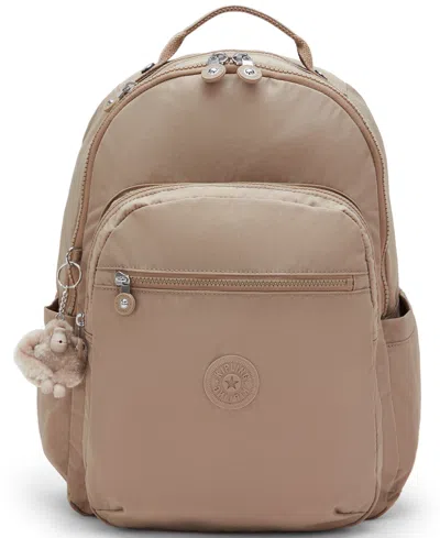 Kipling Seoul Large 15" Laptop Backpack In Tan Beige
