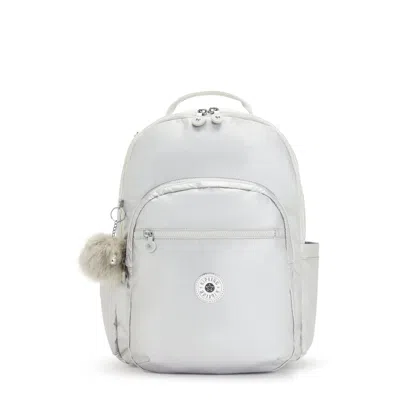 Kipling Seoul Large Metallic 15" Laptop Backpack In White