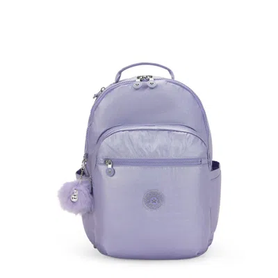 Kipling Seoul Large Metallic 15" Laptop Backpack In Purple