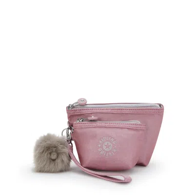Kipling Shawna Metallic Pouch Set In Pink