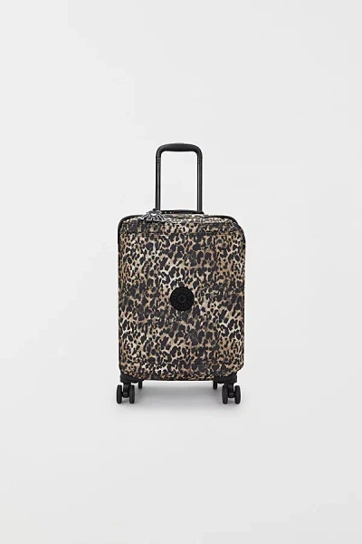 Kipling Spontaneous Leopard Carry-on Rolling Luggage In Wild Leopard, Women's At Urban Outfitters In Animal Print