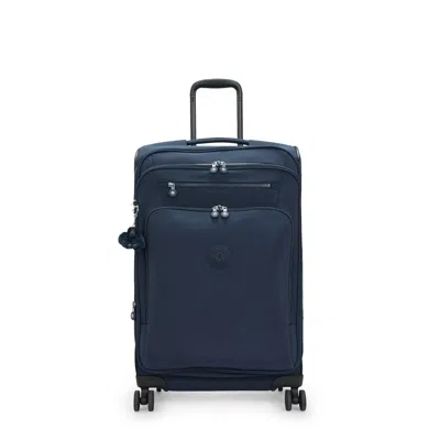 Kipling Youri Spin Medium Printed 4 Wheeled Rolling Luggage In Blue
