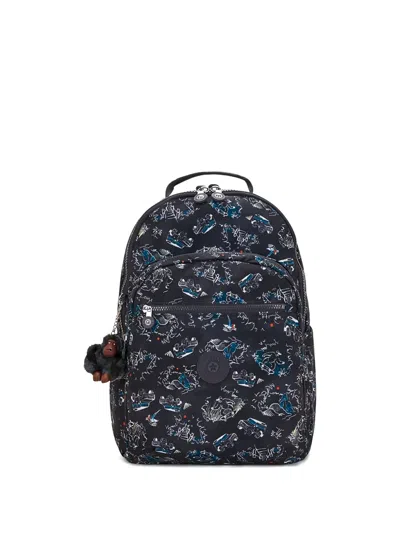 Kipling Kids' Zip Patterned Backpack In Blue