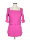 Kiragrace 3/4 Sleeve Top Pink Scoop Neck Tops In Pink