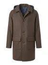 Kired Cusna Reversible Hooded Coat In Brown