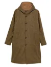 Kired Single-breasted Hooded Coat In Green