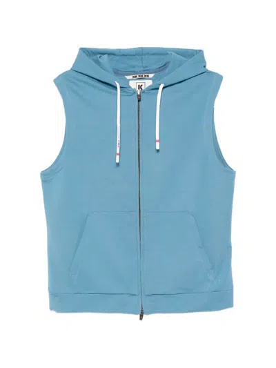 Kired `azel` Sleeveless Hoodie In Blue
