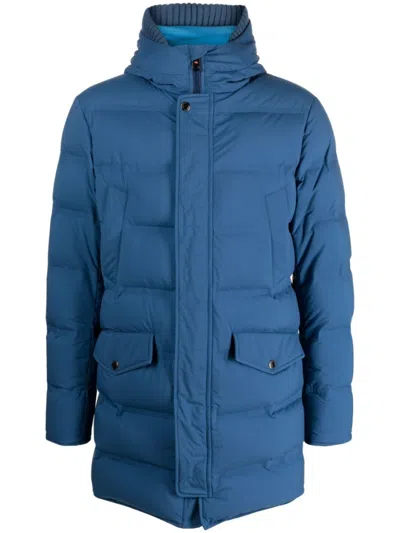 KIRED BLUE REUS HOODED DOWN JACKET