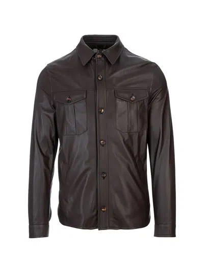 Kired 플랩 포켓 셔츠 재킷 In Brown