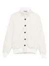 Kired Button-fastening Bomber Jacket In White