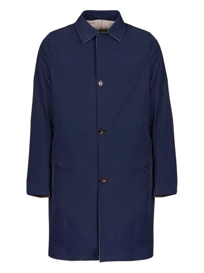 Kired Button-fastening Trench Coat In Blue