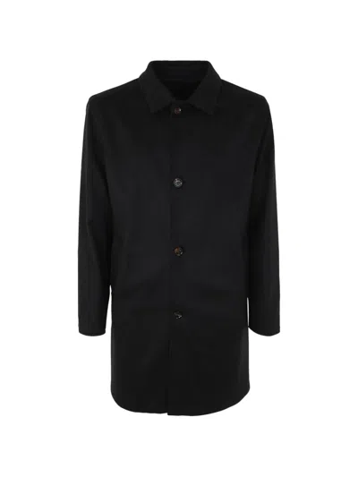 Kired Button Reversible Coat In Blue