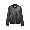 Kired Buttoned Leather Jacket In Brown