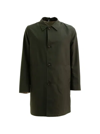 Kired Buttoned Reversible Coat In Green