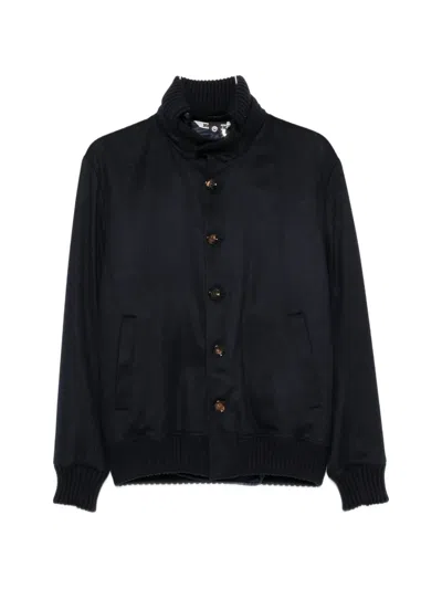 Kired Button-up Cashmere Jacket In Black