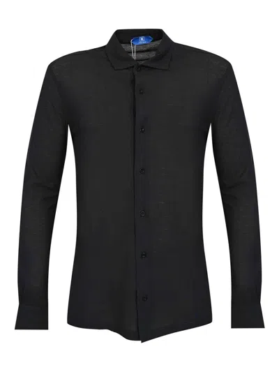 Kired Navy Blue Cotton Capri Shirt