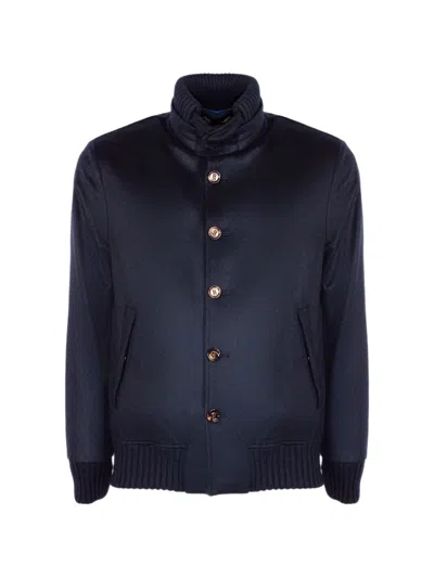 Kired Cashmere Bomber Jacket In Blue