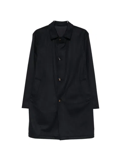Kired Cashmere Button-down Coat In Black