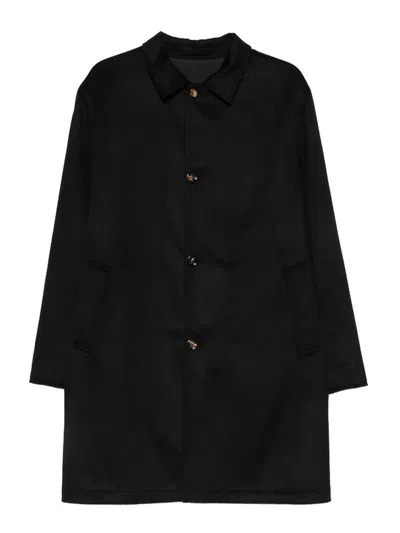 Kired Single-breasted Reversible Coat In Black