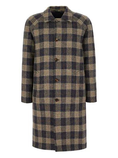 KIRED CHECKED WOOL REVERSIBLE COAT