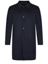 Kired Button Trench Coat In Blue