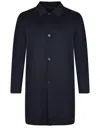 Kired Button Trench Coat In Blue