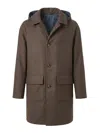 Kired Cusna Reversible Hooded Coat In Brown