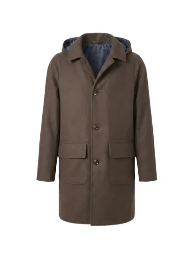 Kired Cusna Reversible Hooded Coat In Brown