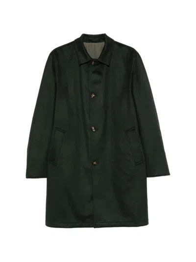 Kired Dark Green Reversible Coat In Brown
