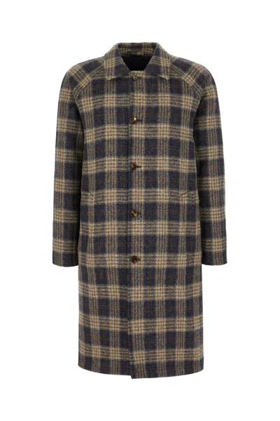 Kired Embroidered Wool Reversible Coat In Brown