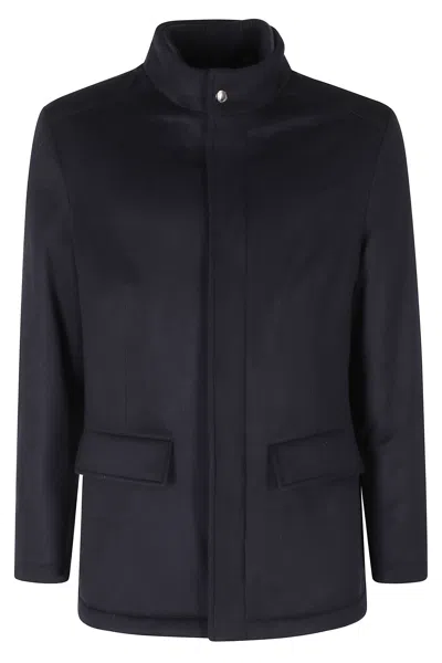 Kired High-collar Cashmere Jacket With Removable Double Collar In Black
