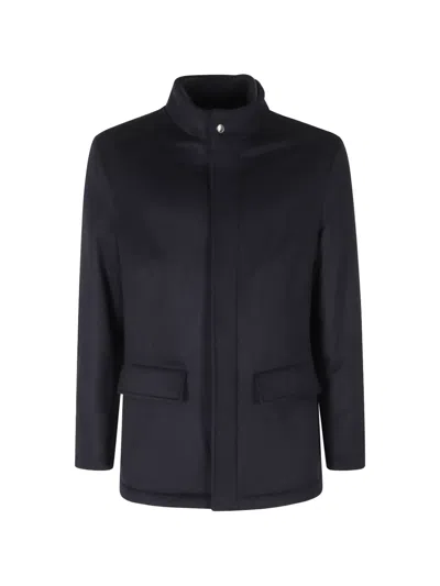 Kired High-neck Flap-pocket Jacket In Blue