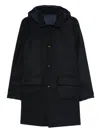 Kired Hooded Flap-pocket Coat In Black