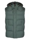 Kired Hooded Padded Gilet In Green