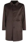 Kired Reversible Waterproof Coat With Classic Collar In Brown