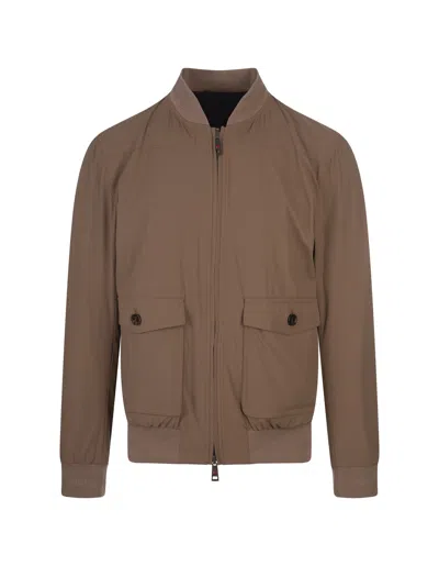 Kired Light Brown Nylon Bomber Jacket