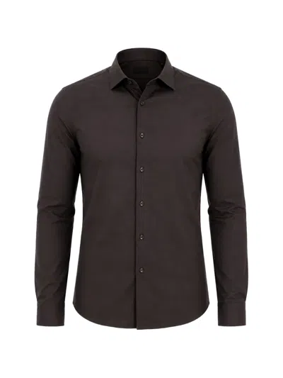 Kired Long-sleeve Button-down Shirt In Brown