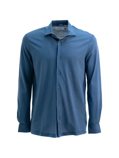 Kired Long-sleeve Polo Shirt In Blue