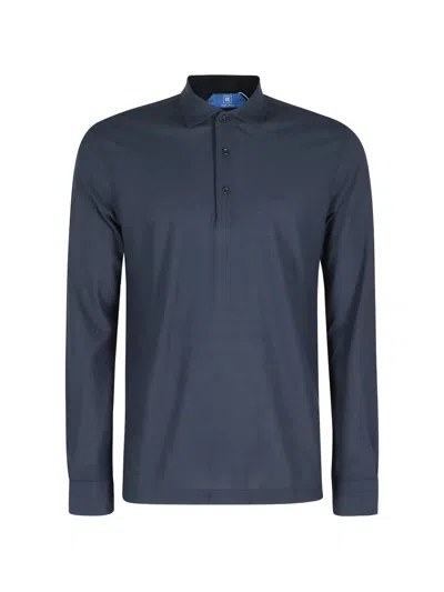 Kired Long-sleeved Polo Shirt In Gray