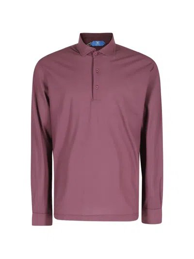 Kired Long-sleeve Polo Shirt In Purple