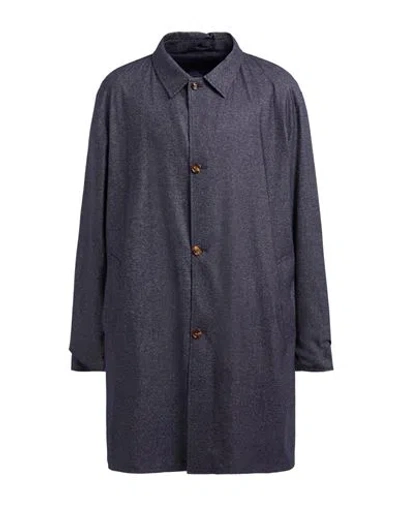 Kired Man Coat Blue Size 36 Virgin Wool, Cotton, Cashmere, Elastane In Multi