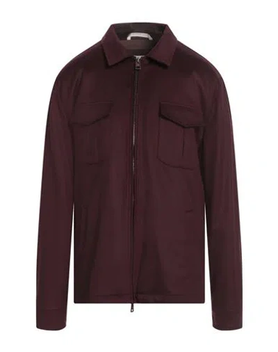 Kired Man Coat Burgundy Size 46 Cashmere, Polyester In Red